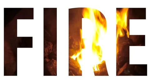 Text fire white inscription Stock Footage 75748987