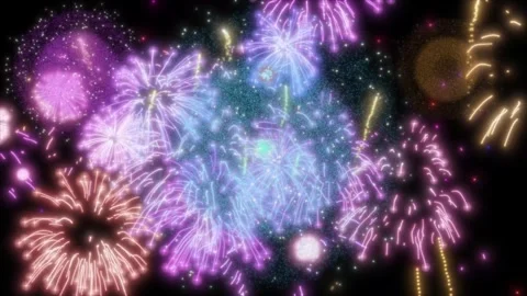 Text Firework decoration celebration event background animation Stock Footage 303395434
