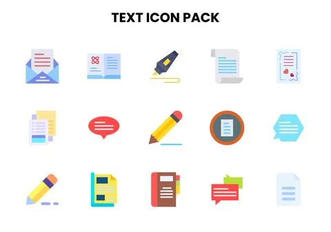 Text Flat Graphics Icons Pack イラスト素材