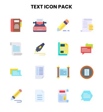 Text Flat UI Icons Pack Illustrazione stock