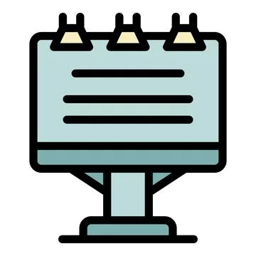Text on flipchart icon color outline vector Stock Illustration