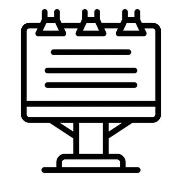 Text on flipchart icon, outline style Stock Illustration