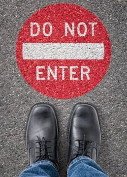 Text on the floor - Do not enter Stock Photos