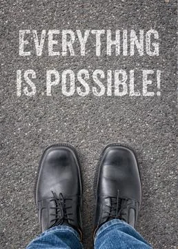 Text on the floor - everything is possible Stock Photos