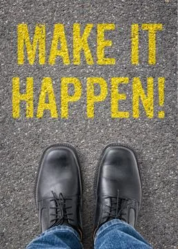 Text on the floor - make it happen Photos