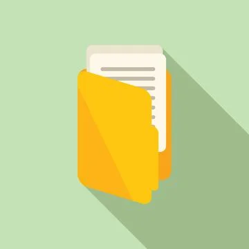 Text folder icon flat vector. Message letter Stock Illustration
