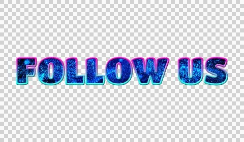 Text FOLLOW US 3D digital technology Illustrazione stock