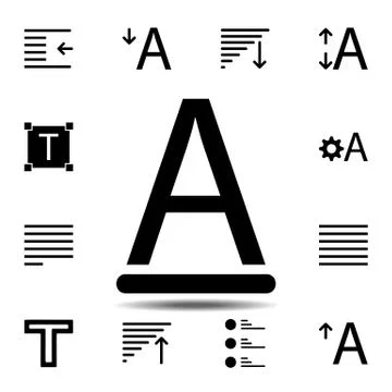 Text, font icon. Simple glyph, flat vector of Text editor set icons for UI an Stock Illustration
