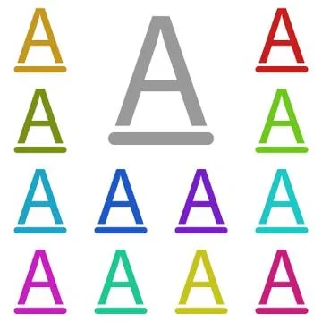 Text, font multi color icon. Simple thin line, outline vector of Text editor  스톡 일러스트