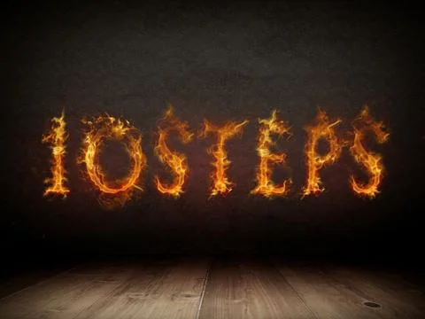 Text in the form of fire Stock Illustration