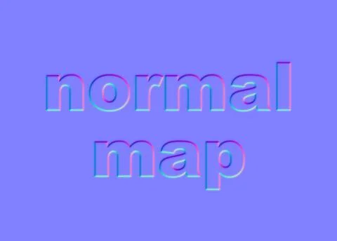 Text in the form of a normal map, 3d render Stock-Illustration