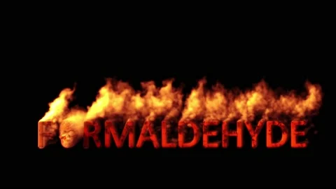 Text formaldehyde with man skull burning on black bg, isolated - loop video Stock Footage 204892684