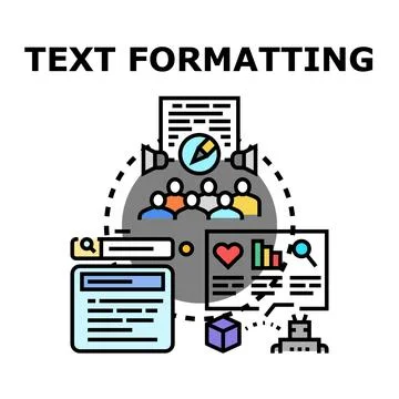 Text formatting creating content and collaboration process Illustrazione stock