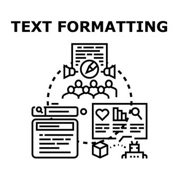 Text formatting creating content and collaboration process Stock Illustration