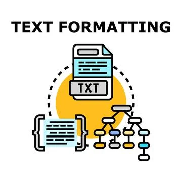 Text formatting document coding and tree structure Stockillustratie