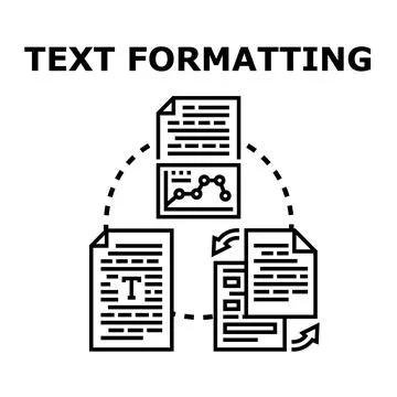 Text formatting document processing and content creation concept Stock Illustration