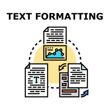 Text formatting document processing and content creation concept Stock Illustration
