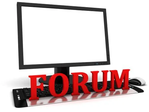 Text Forum on the keyboard Stock Illustration