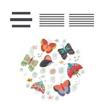 Text frame with beautiful butterflies. Stock Illustration