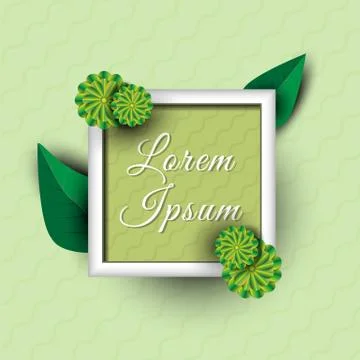 Text in a frame with decor elements. Stock Illustration