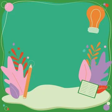 Text Frame Surrounded With Assorted Flowers Hearts And Leaves. Framework For Stock Illustration