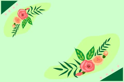 Text Frame Surrounded With Assorted Flowers Hearts And Leaves. Framework For Stock Illustration