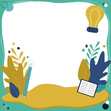 Text Frame Surrounded With Assorted Flowers Hearts And Leaves. Framework For Stock Illustration
