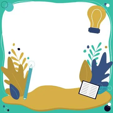 Text Frame Surrounded With Assorted Flowers Hearts And Leaves. Framework For Stock Illustration
