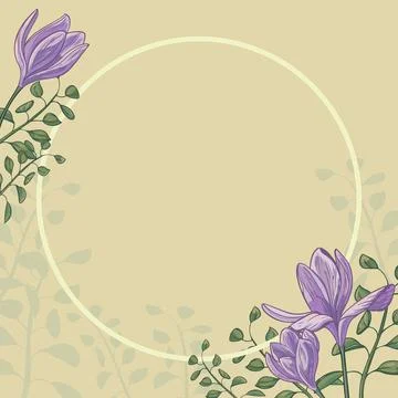 Text Frame Surrounded With Assorted Flowers Hearts And Leaves. Framework For Stock Illustration