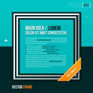 Text frame on turquoise background. EPS10. Stock Illustration