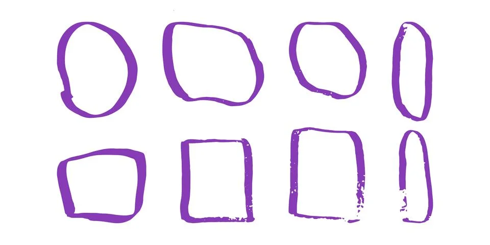 Text frames hand drawn style doodle decorative. 库存插图