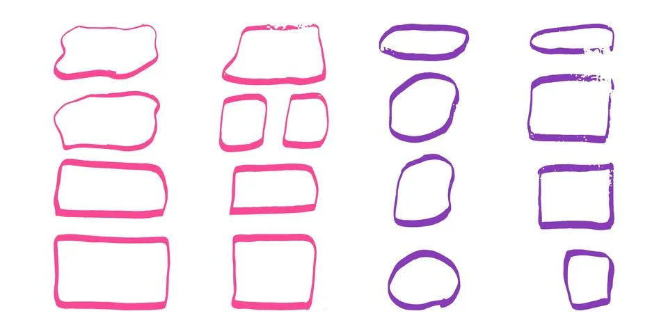 Text frames hand drawn style doodle decorative. Illustrazione stock