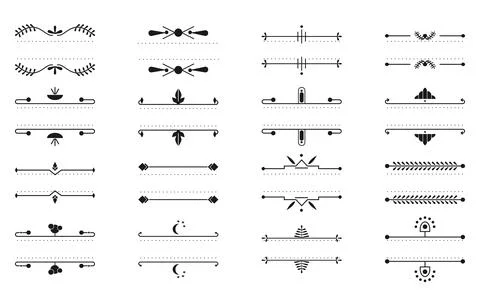 Text frames thin line decor book page set vector Stock Illustration