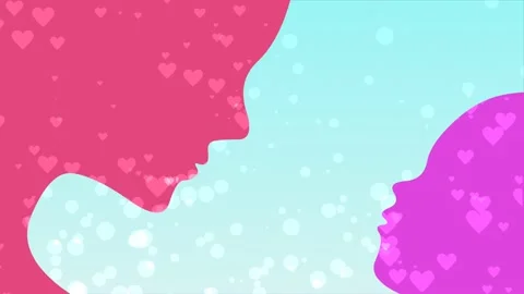 Text free animation with floating heart and circular shapes Stock Footage 237758029