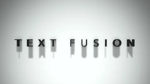 Text fusion title matte black text against a white base layer Stock Footage 301837710