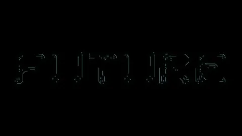 Text future in the form of printed circuit board tracks Vidéo 103635855