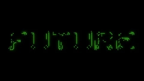 Text future in the form of printed circuit board tracks Stock Footage 103877889