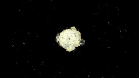 Text: GAME OVER - Glass shards fly towards us after an explosion - motion Stock Footage 113734717
