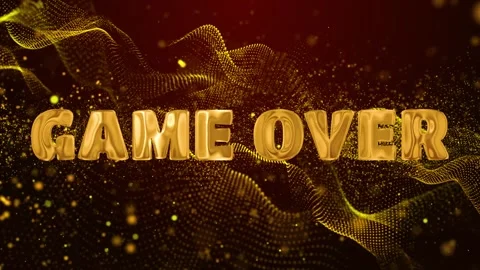 Text GAME OVER golden 3d digital technology animated Stock Footage 241931924