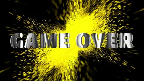 Text GAME OVER silver 3d digital technology animated Stock Footage 242202655