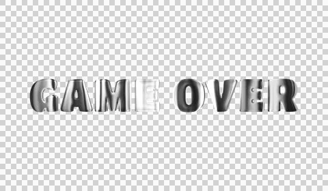 Text GAME OVER silver 3d digital technology 库存插图