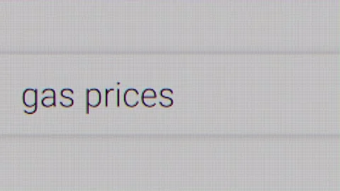 Text gas prices typing in search engine screen animation in 4k Stock Footage 280673854