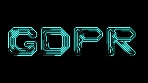 Text GDPR in the form of printed circuit board tracks Stock Footage 104322006
