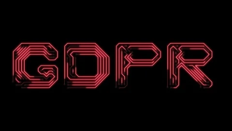 Text GDPR in the form of printed circuit board tracks Stock Footage 104323957