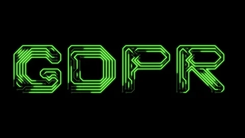 Text GDPR in the form of printed circuit board tracks Stock Footage 104327955