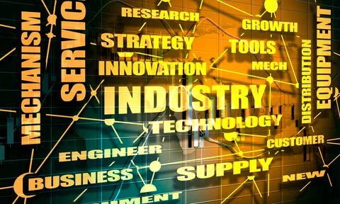 Text on the gears. Stock Illustration