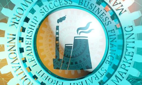 Text on the gears. Stock Illustration