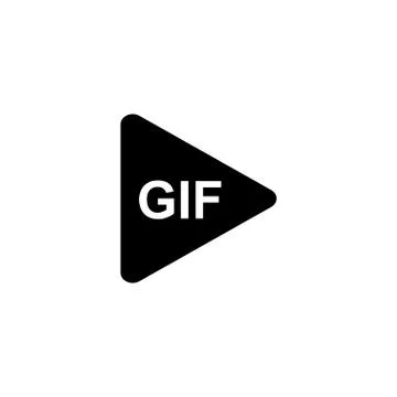 Text gif inside the play icon Stock Illustration