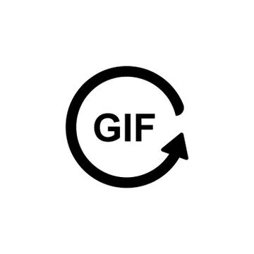 Text gif with rotating icon. Vector illustration Stock Illustration