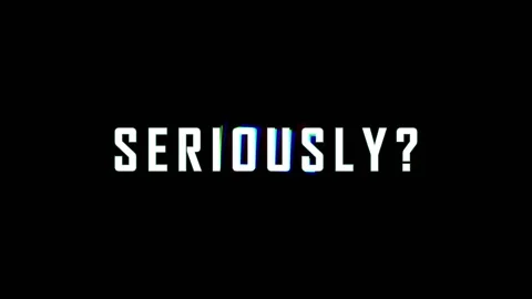 Text glitch effect SERIOUSLY question mark animation in dark background wit.. Video stock 344286179